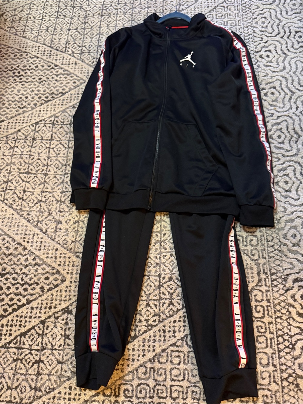 Nike Air Jordan Jumpman Tricot Tracksuit Jacket and Pants with Red-Trim Tape